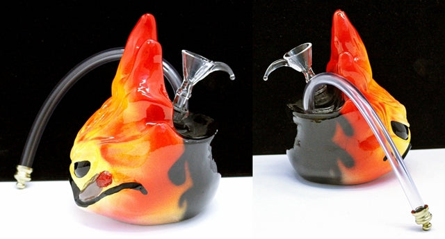 6" Twisted Ceramic 1H Fireball Cigar Water Pipe