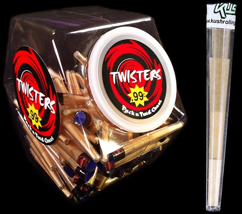 Twisters Pack N Twist Cones With Doob Tube 100ct Jar