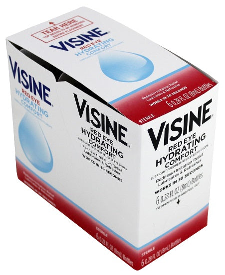 Visine Red Eye Hydrating Comfort Eye Drops 6pk