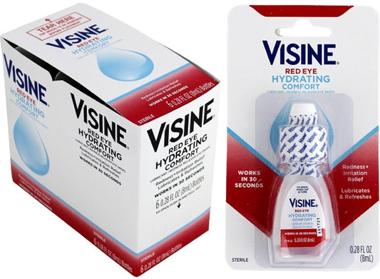 Visine Red Eye Hydrating Comfort Eye Drops 6pk