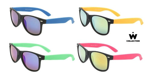 Sunglasses - Soft Finish Color Mirror Spring Hinge 12pk