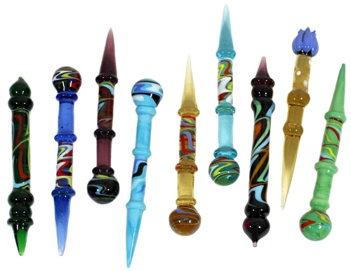 10ct 4" Wig Wag Glass Dab Tool Assortment