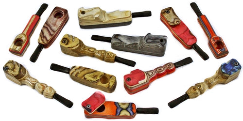 10ct 4" Colorful Wood Pipe Assortment