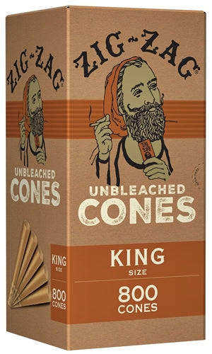 ZIG-ZAG Pre Rolled Cones Unbleached - King Size - 800ct