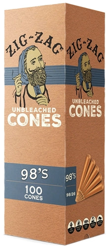 Zig Zag Mini Bulk Unbleached Cones - 98s - 100pk