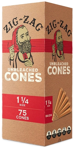 Zig Zag Mini Bulk Unbleached Cones - 1 1-4 - 75pk