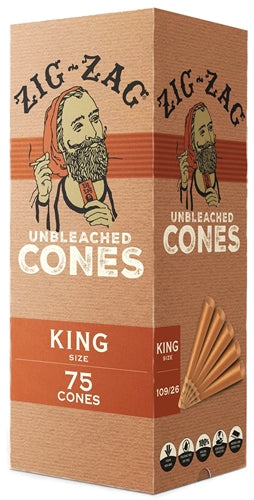 Zig Zag Mini Bulk Unbleached Cones King Size - 75pk