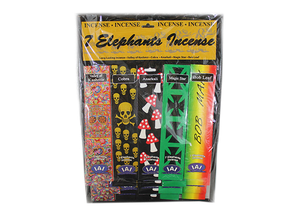 7 Elephants Incense On Store Display Card