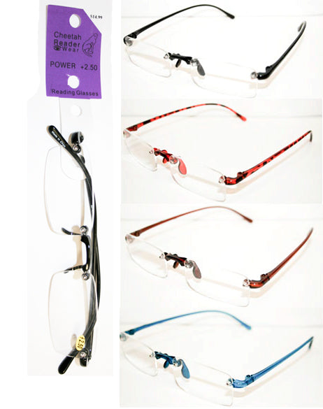 12ct Rimless Plastic Readers MPR1